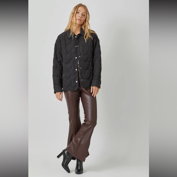 M5. NEW MYSTREE Quilted Heart Jacket Snap Buttons & Pockets Black S, M & L - Picture 5 of 8